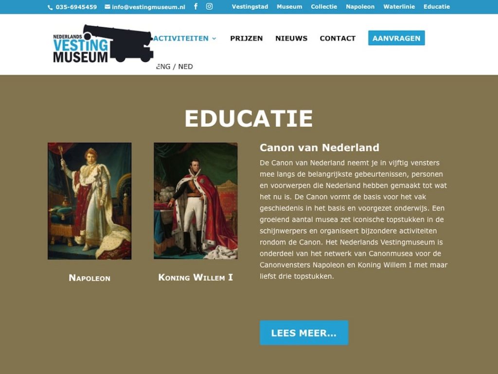 Nieuwe website Nederlands Vestingmuseum